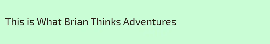This is What Brian Thinks Adventures